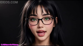 Pretty oriental chicks show her tongue for you, Ai animation
